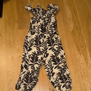 Janie and jack 3t Leaf Print Jumpsuit